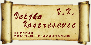 Veljko Kostrešević vizit kartica